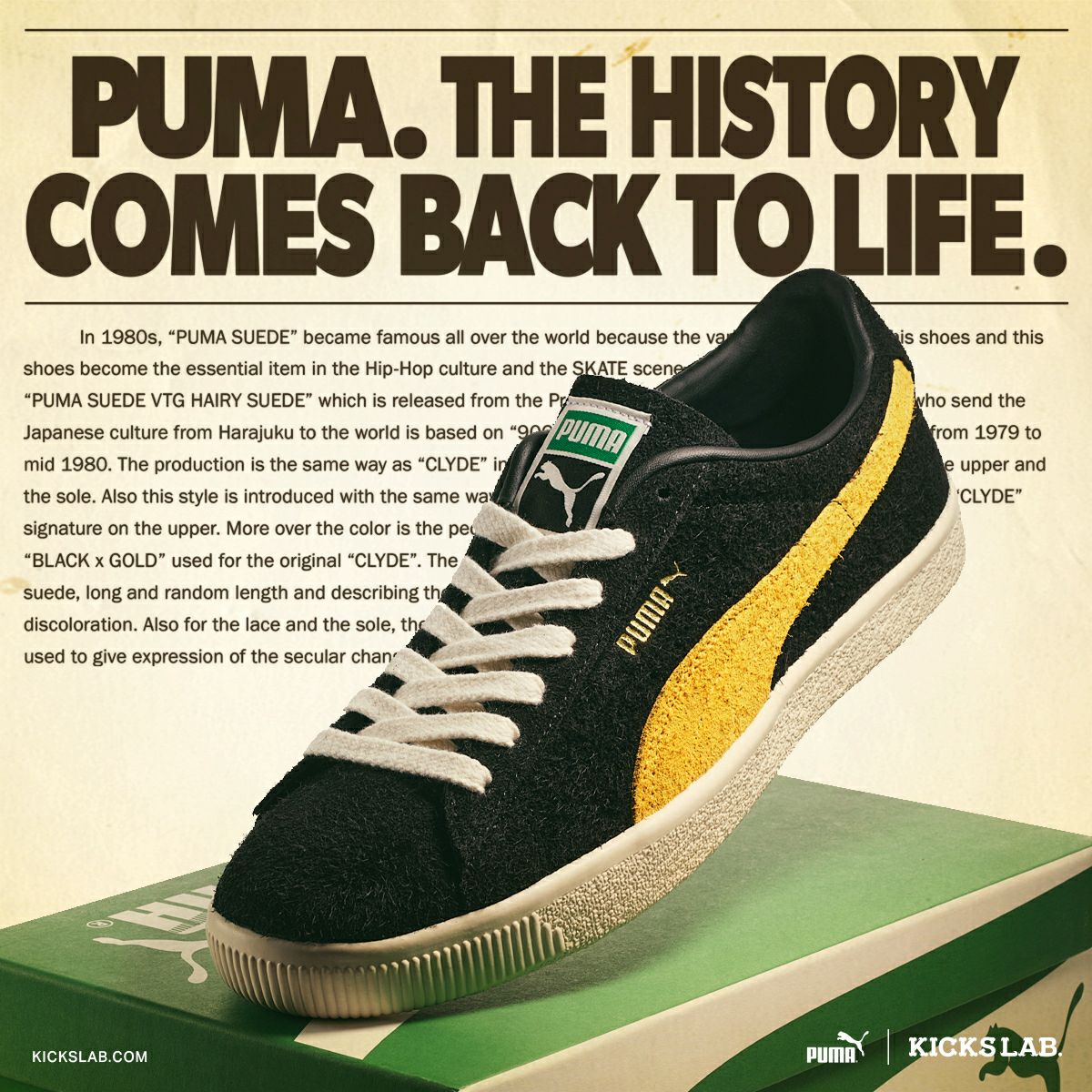 PUMA SUEDE VTG HAIRY SUEDE -KICKS LAB. EXCLUSIVE-