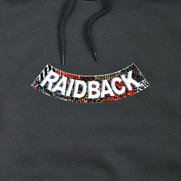 raidback fabric Velour Arch Hooded Sweatshirt 【C.A.T. CAMO】 BLACK
