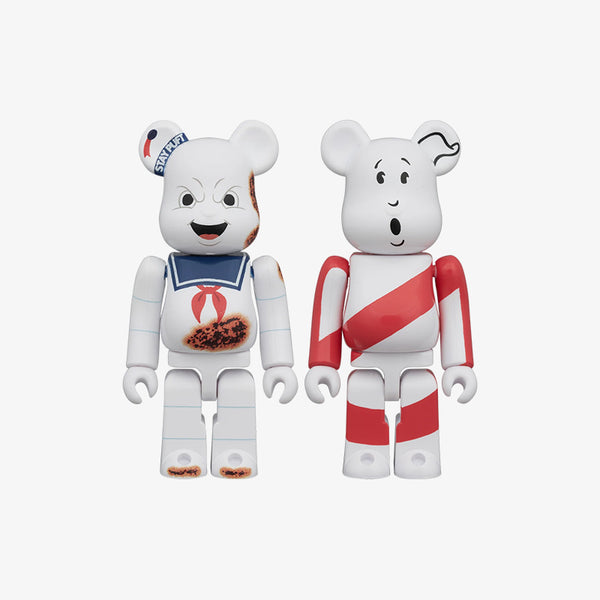 MEDICOM TOY BE@RBRICK 2PCS SET STAY PUFT MARSHMALLOW MAN -ANGRY FACE- & NO GHOST