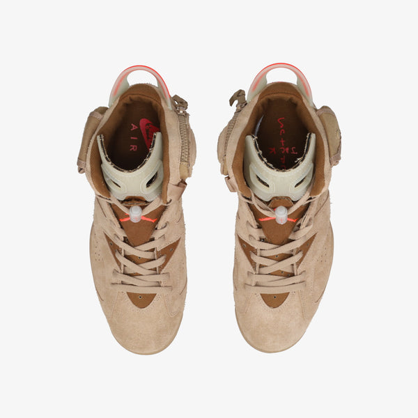 NIKE AIR JORDAN 6 RETRO SP BRITISH KHAKI/BRIGHT CRIMSON [TRAVIS SCOTT]