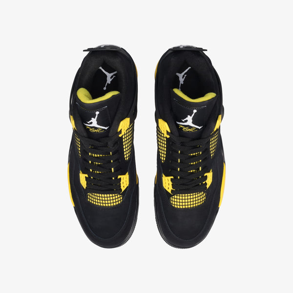 NIKE AIR JORDAN 4 RETRO [THUNDER] BLACK/WHITE/TOUR YELLOW