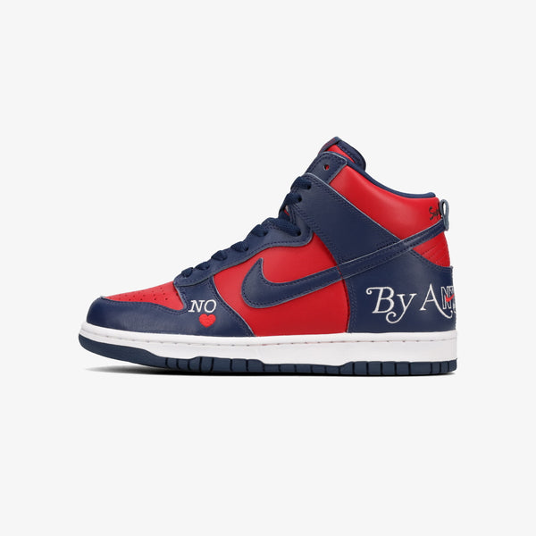 NIKE SB DUNK HIGH OG QS VARSITY RED/MIDNIGHT NAVY [SUPREME] [BY ANY MEANS]