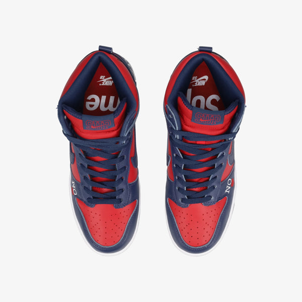 NIKE SB DUNK HIGH OG QS VARSITY RED/MIDNIGHT NAVY [SUPREME] [BY ANY MEANS]