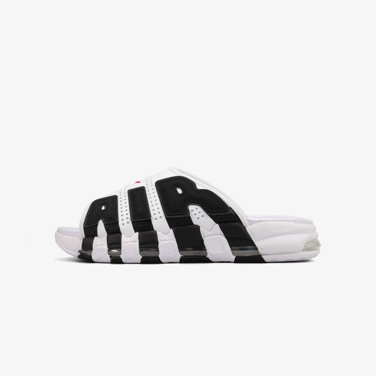 NIKE AIR MORE UPTEMPO SLIDE WHITE/VARSITY RED/BLACK – KICKS LAB NIKE AIR MORE UPTEMPO SLIDE WHITE/VARSITY RED/BLACK – KICKS LAB