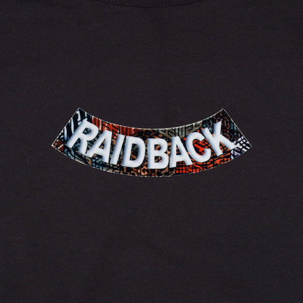 raidback fabric Velour Arch Crewneck Sweatshirt 【C.A.T. CAMO】 BLACK