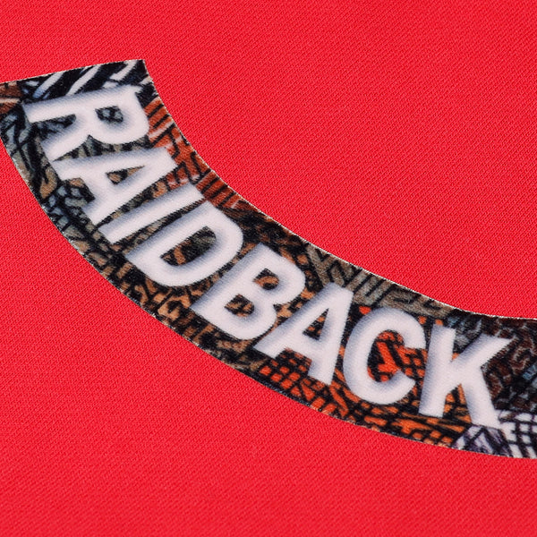 raidback fabric Velour Arch Crewneck Sweatshirt 【C.A.T. CAMO】 RED