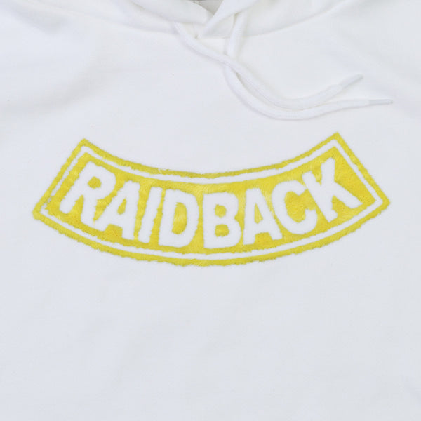 raidback fabric "Big Arch" Faux Fur Hoodie WHITE/YELLOW