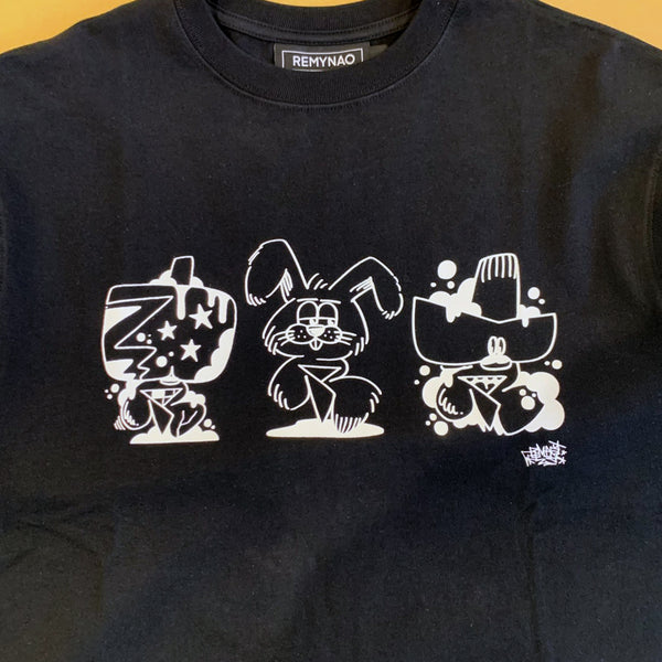 REMYNAO T-SHIRTS BLACK