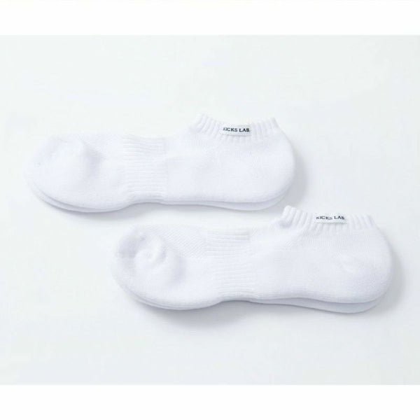[25cm-28cm] KICKS LAB. ORIGINAL COMFORTSOFT SOCKS LOW CUT WHITE [2PACK] [Made in JAPAN]