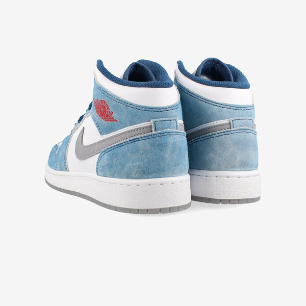 NIKE AIR JORDAN 1 MID SE GS FRENCH BLUE/FIRE RED/WHITE