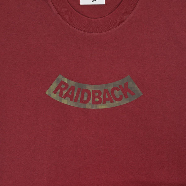 raidback fabric REFLEXION PIXEL ARCH TEE 【REFLECTOR】 BURGUNDY
