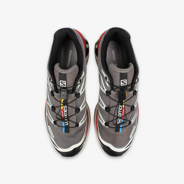 SALOMON XT-6 PEWTER/BLACK/AURORA RED